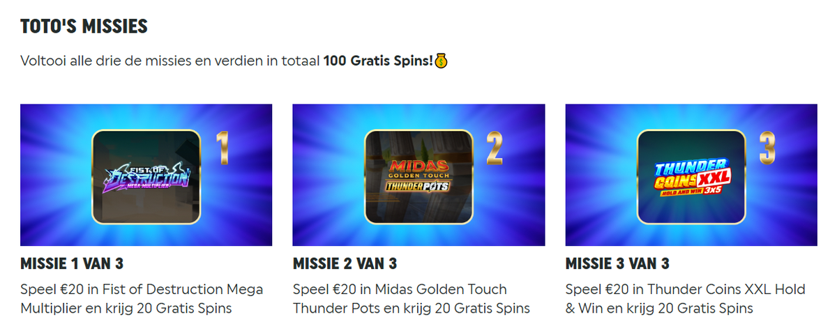 Toto Casino missies bonus Toto Casino bonus