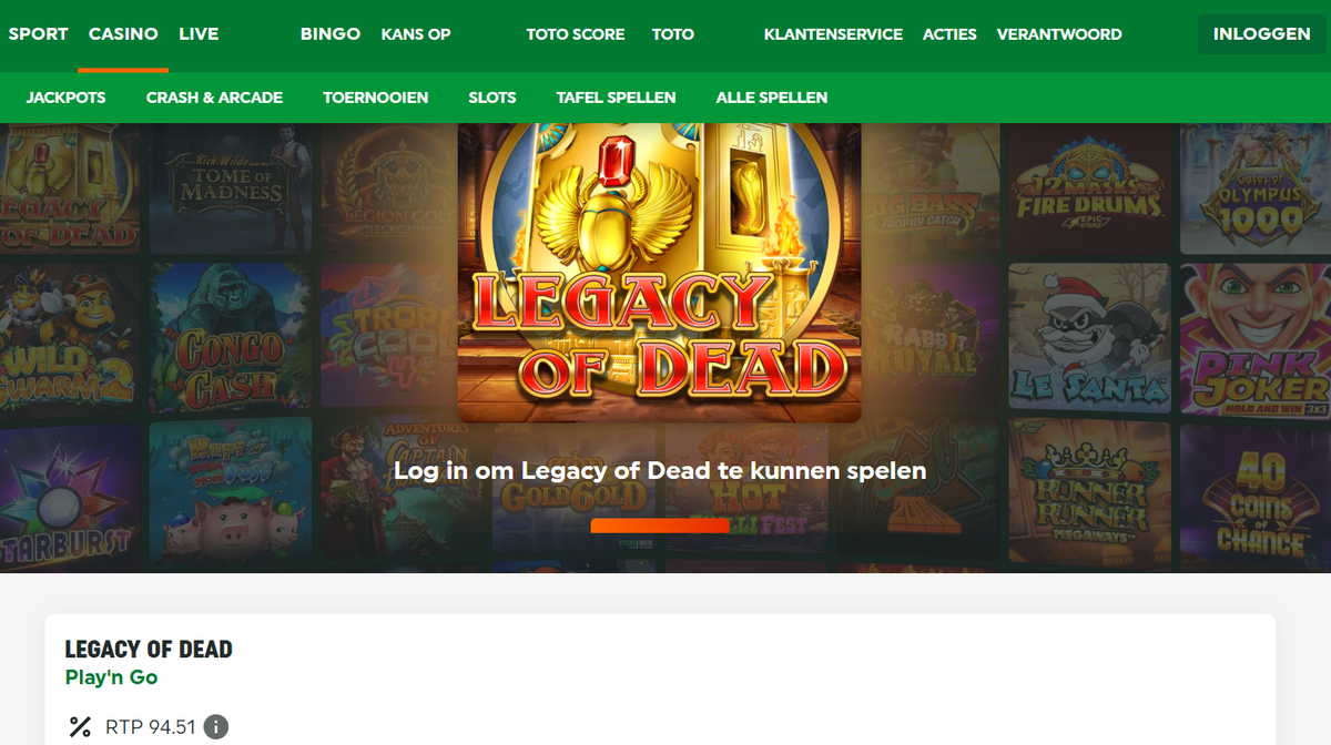 Legacy of Dead slot RTP