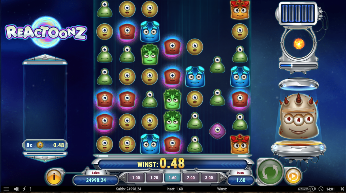 Reactoonz cascading reels