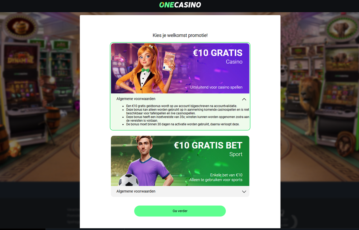 Welkomstbonus casino of sport gratis bet