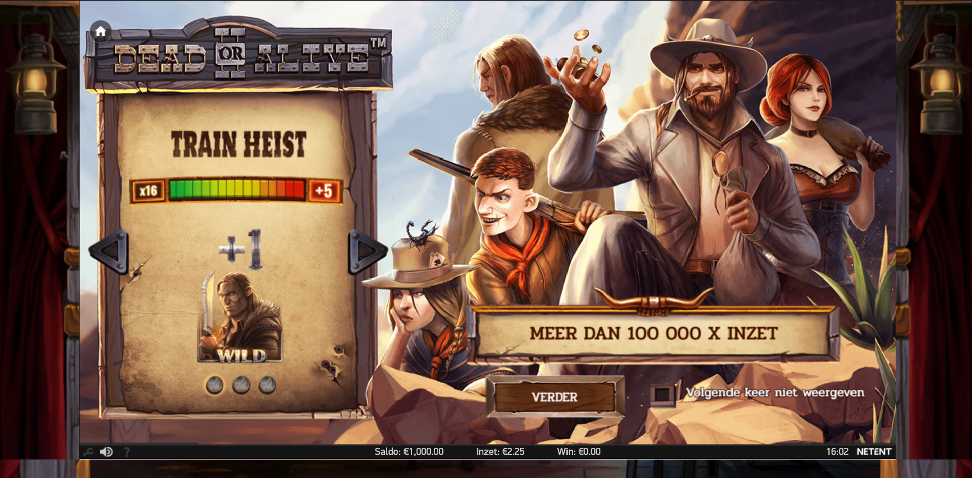 Dead or Alive 2 gokkast Train Heist