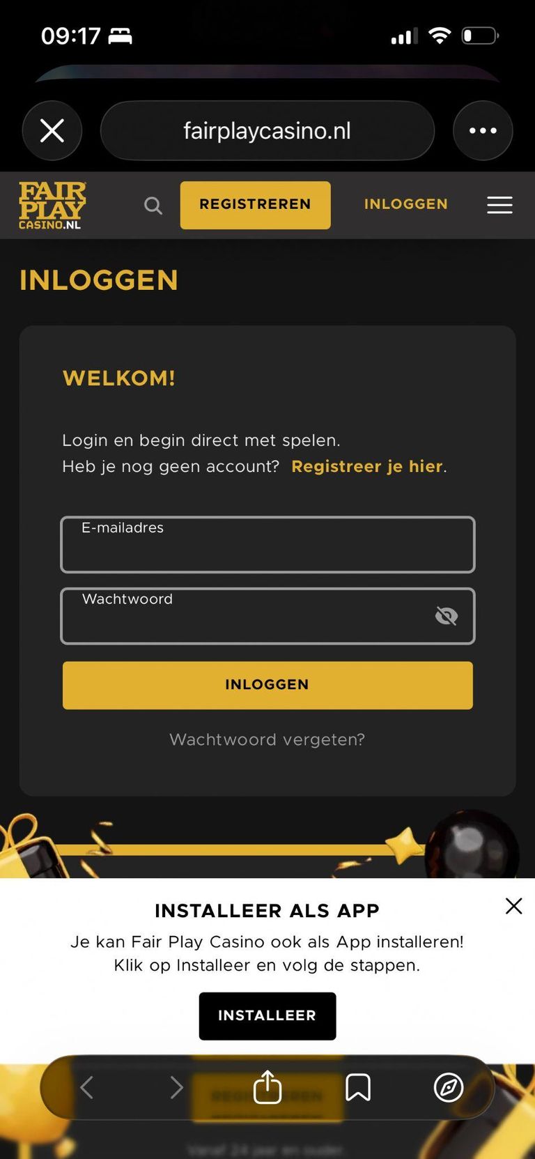 Fair Play Casino app installeren