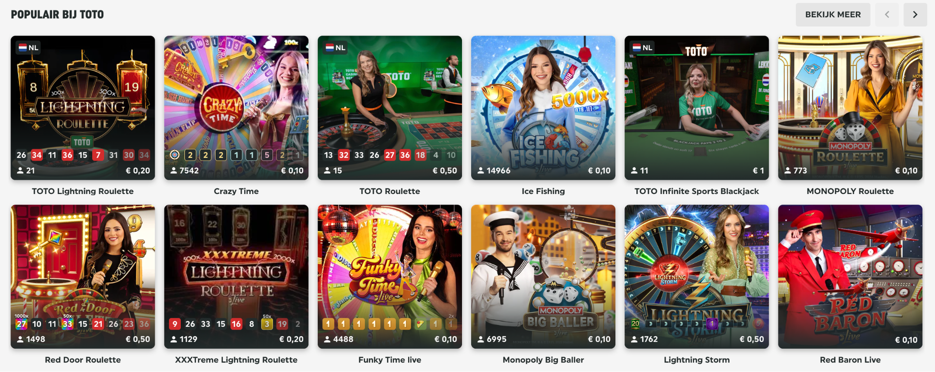 Live casinospellen