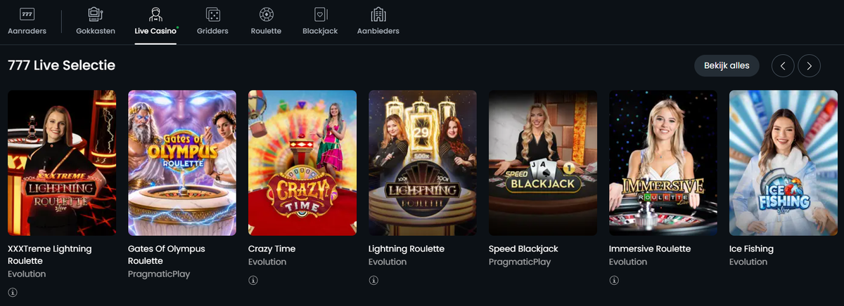Live casino RTP
